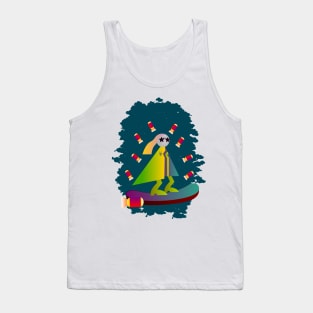 skateboard space, strange girl design skater Tank Top